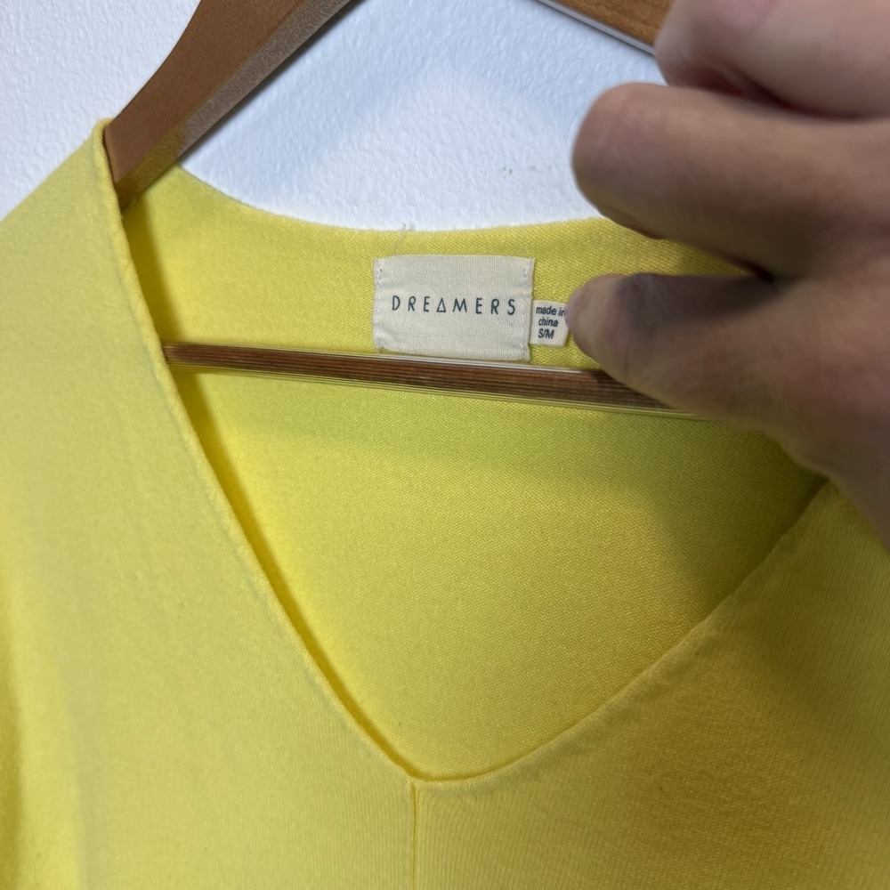 Dreamers By Debut Women's Yellow Knit Sweater Size Small/Medium Lemon - Picture 4 of 9